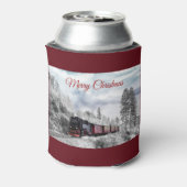ヴィンテージ列車の冬のクリスマスシーン 缶クーラー (缶裏面)