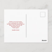 ヴィンテージ列車の冬のクリスマス シーン ありがとう ポストカード (裏面)