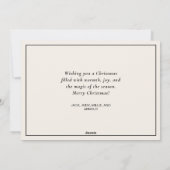 ヴィンテージ列車の冬のシーンメリークリスマスホリデー シーズンカード (裏面)