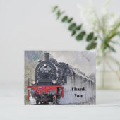 ヴィンテージ列車の蒸気機関車の写真ありがとう ポストカード (スタンド正面)