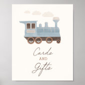 ヴィンテージ列車の誕生日パーティーカードとギフトサイン ポスター (正面)