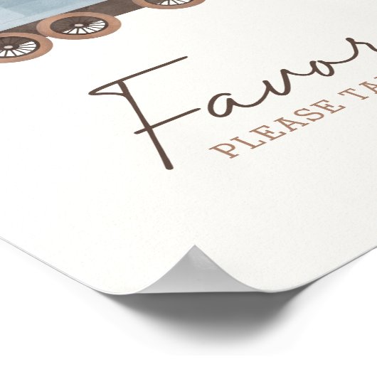 ヴィンテージ列車の誕生日パーティー好意サイン ポスター (角)