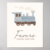 ヴィンテージ列車の誕生日パーティー好意サイン ポスター (正面)