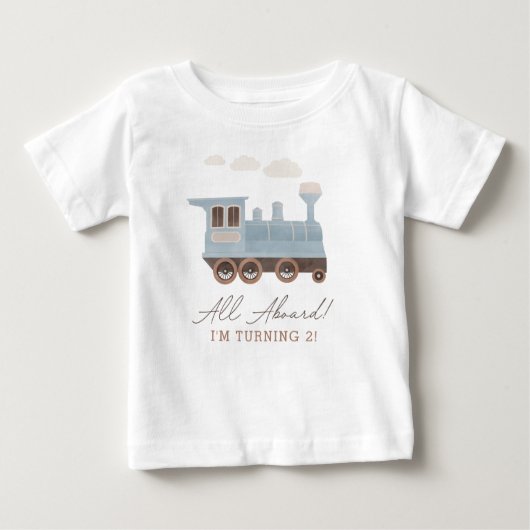 ヴィンテージ列車の誕生日パーティー ベビーTシャツ (正面)