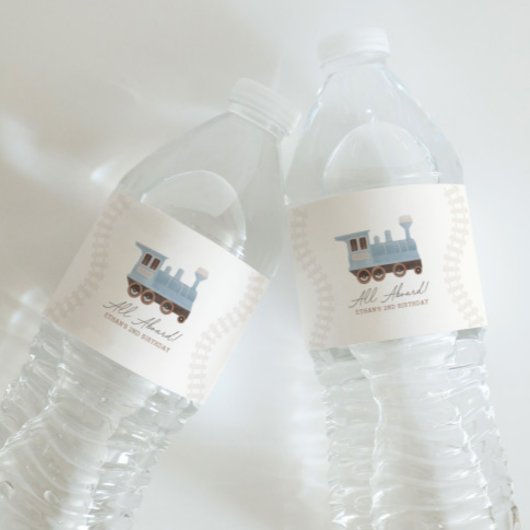 ヴィンテージ列車の誕生日パーティー ペットボトルラベル