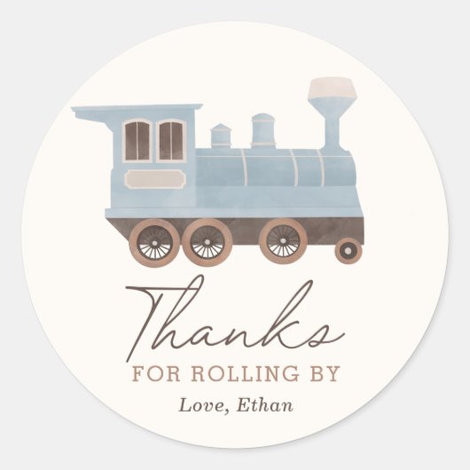 ヴィンテージ列車の誕生日パーティー ラウンドシール (正面)