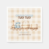 ヴィンテージ列車の2回目の誕生日 スタンダードカクテルナプキン (正面)