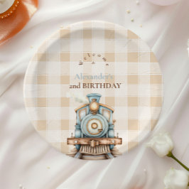 ヴィンテージ列車の2回目の誕生日 ペーパープレート