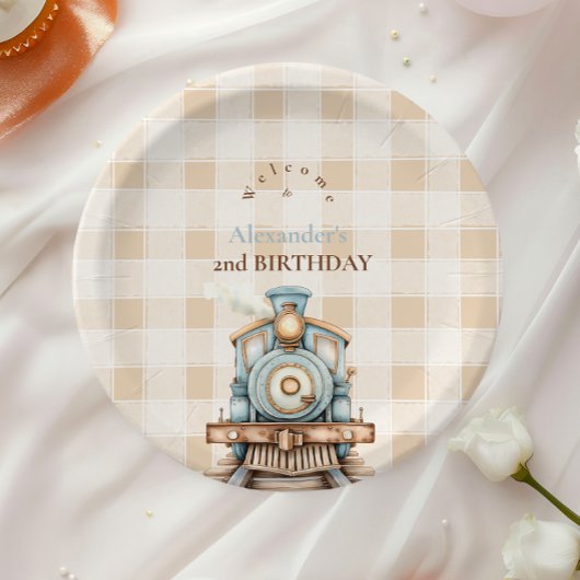 ヴィンテージ列車の2回目の誕生日 ペーパープレート