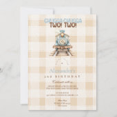 ヴィンテージ列車の2回目の誕生日 招待状 (正面)