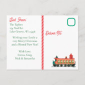 ヴィンテージ列車の2枚写真テンプレート クリスマス (裏面)