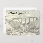 ヴィンテージ列車は橋の上で、"ありがとう！ ポストカード (正面/裏面)