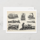 ヴィンテージ列車イラストはがき ポストカード (正面/裏面)