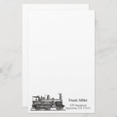 ヴィンテージ列車エンジパーソナライズされたン 便箋 (正面/裏面)