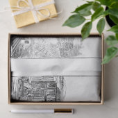 ヴィンテージ列車エンジン機関車エフェメラデクページ 薄葉紙 (ギフト)