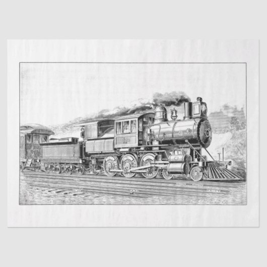 ヴィンテージ列車エンジン機関車エフェメラデクページ 薄葉紙 (正面)
