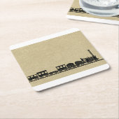 ヴィンテージ列車コースター スクエアペーパーコースター (アングル)