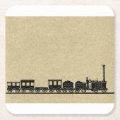 ヴィンテージ列車コースター スクエアペーパーコースター (正面)