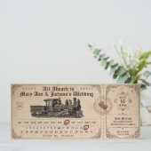 ヴィンテージ列車チケット結婚式招待状 招待状 (スタンド正面)