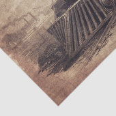 ヴィンテージ列車ティッシュペーパーデコページ工芸品 薄葉紙 (詳細)