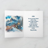 ヴィンテージ列車ハッピーバースデー折りグリーティングカード カード (内部)