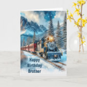 ヴィンテージ列車ハッピーバースデー折りグリーティングカード カード (黄色い花)