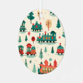 ヴィンテージ列車パーソナライズされたクリスマス メタルオーナメント (正面左)