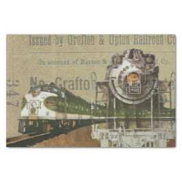 ヴィンテージ列車プリント 薄葉紙