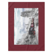 ヴィンテージ列車旅行が冬の風景を通る テーブルクロス (正面)