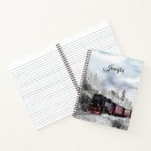 ヴィンテージ列車旅行が冬の風景を通る ノートブック (内部)