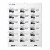 ヴィンテージ列車旅行が冬の風景を通る ラベル (フルシート)