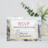 ヴィンテージ列車旅行が冬の風景を通る 招待状 (スタンド正面)