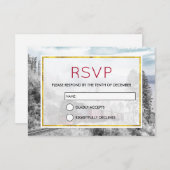 ヴィンテージ列車旅行が冬の風景を通る 招待状 (正面/裏面)