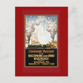 ヴィンテージ列車旅行ポスターアート ポストカード (正面)