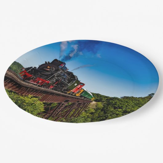 ヴィンテージ列車橋の写真 ペーパープレート (アングル)