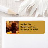 ヴィンテージ列車機関車RR差出人住所ラベル ラベル (インサイチュ)