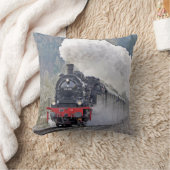 ヴィンテージ列車蒸気機関車の写真 クッション (ブランケット)