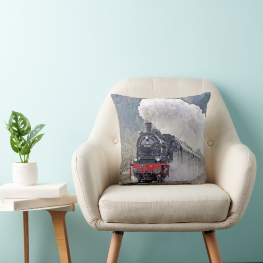 ヴィンテージ列車蒸気機関車の写真 クッション (椅子)
