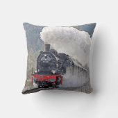 ヴィンテージ列車蒸気機関車の写真 クッション (裏面)