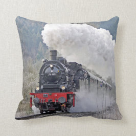 ヴィンテージ列車蒸気機関車の写真 クッション