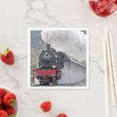 ヴィンテージ列車蒸気機関車の写真 スタンダードカクテルナプキン (インサイチュ)