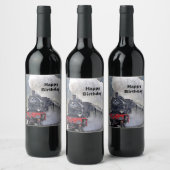 ヴィンテージ列車蒸気機関車の写真 ワインラベル (ボトル)