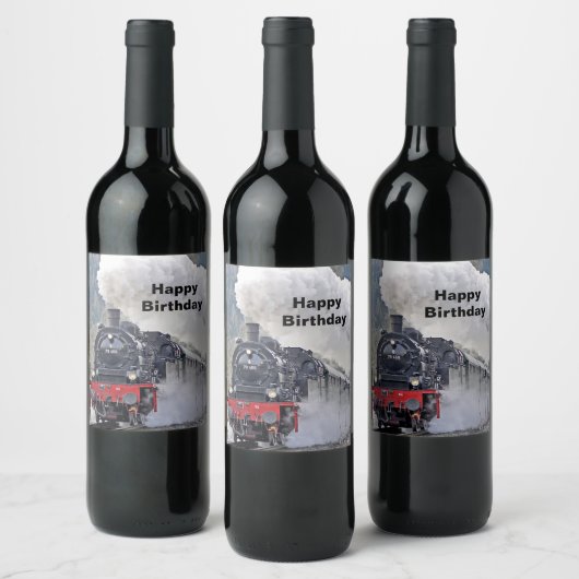 ヴィンテージ列車蒸気機関車の写真 ワインラベル (ボトル)