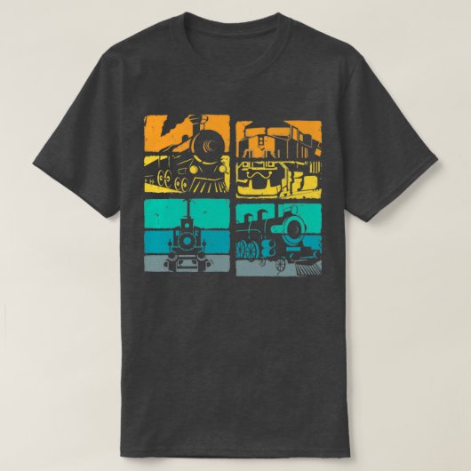 ヴィンテージ列車蒸気機関車鉄道レトロ Tシャツ (デザイン正面)