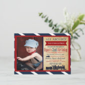 ヴィンテージ列車誕生日招待状 招待状 (スタンド正面)