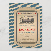 ヴィンテージ列車誕生日招待状 招待状 (正面/裏面)