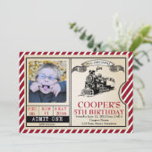 ヴィンテージ列車誕生日招待状 招待状 (スタンド正面)