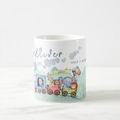 ヴィンテージ列車輸送誕生日水彩写真 コーヒーマグカップ (中央)
