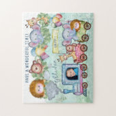 ヴィンテージ列車輸送誕生日水彩写真 ジグソーパズル (縦)