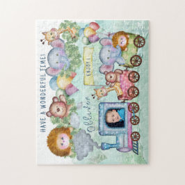 ヴィンテージ列車輸送誕生日水彩写真 ジグソーパズル